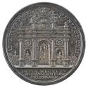 Silver medal depicting a triple bay triumphal arch