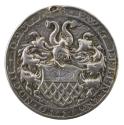 Silver medal with a coat of arms