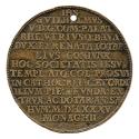 Bronze medal with thirteen lines of inscription