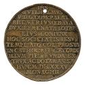 Bronze medal with thirteen lines of inscription