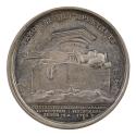 Silver medal depicting an artist’s palette with paint brushes, an overturned bust, a sculptor’s…