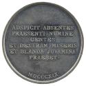 Pewter medal with inscription