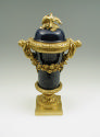Blue porcelain covered vase mounted with gilt bronze