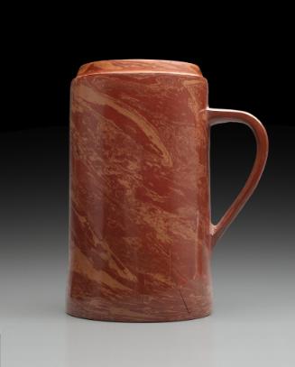 red, marbleized tankard