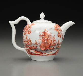 teapot with maritime scene