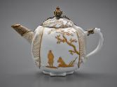 teapot with gilt mounts and asin scenes in gold (other side)