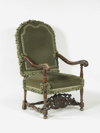 Photograph of a green armchair