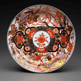 Dish with painted floral motifs