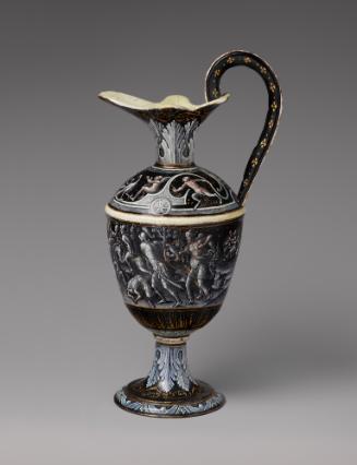 Black painted enamel ewer