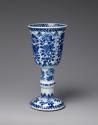 Blue and white porcelain deep stem cup