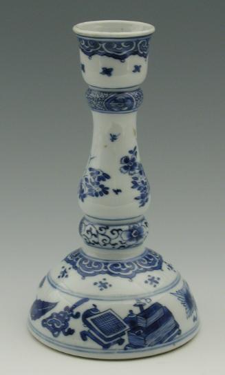 Blue and white porcelain candlestick