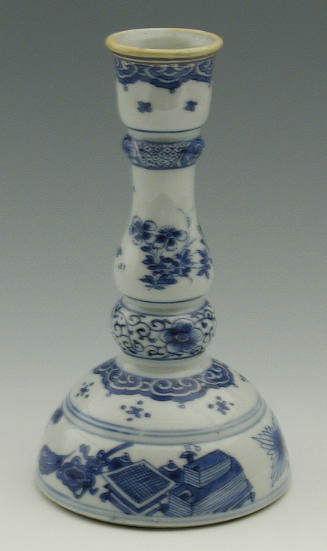 Blue and white porcelain candlestick
