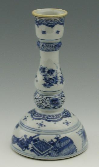 Blue and white porcelain candlestick