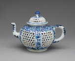 Blue and white porcelain honeycomb-form tea-pot