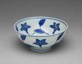 Blue and white porcelain bowl with floral motif