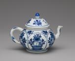 Alternate view of blue and white porcelain teapot