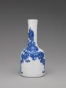 Alternate view of white hard-paste porcelain pestle-form vase with underglaze blue decoration