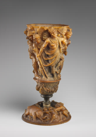 Carved cup made out of rhinoceros horn