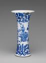 Blue and white porcelain vase with wide opening