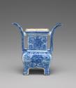 Blue and white porcelain incense burner 