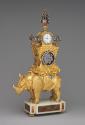 Alternate view of gilt bronze automaton rhinoceros clock