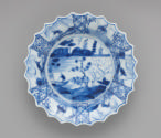 Blue and white saucer