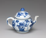 Alternate view of blue and white porcelain teapot