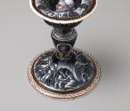 Alternate view of painted enamel saltcellar