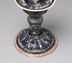 Alternate view of painted enamel saltcellar