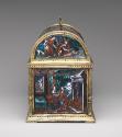 Side view of enameled casket with Old Testament Subjects