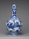 Alternate view of blue and white porcelain gourd shaped vase