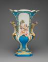 Porcelain vase in blue and white with figures of children