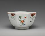 White porcelain bowl with painted floral motif