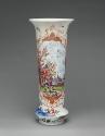 Vase with landscape and floral motif