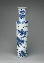 Alternate view of tall vase with blue floral decoration