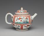 Alternate view of teapot with floral motif