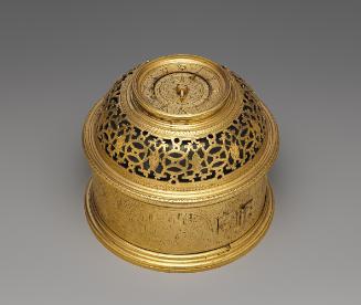 View from above of Gilt-Brass Drum Table Clock