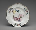 Plate with painted fruit and floral decoration