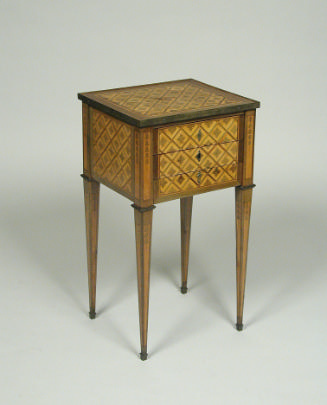 View of Small Table with Trellis Marquetry