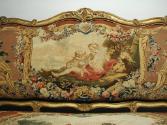 Detail of tapestry on Canapé: Part of a Set of Two Canapés, Eight Armchairs and a Fire Screen S…