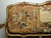 Detail of flowers in the tapestry on a Canapé: Part of a Set of Two Canapés, Eight Armchairs an…