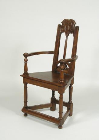 Armchair with Scrollwork Cartouche and Open Back