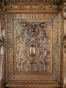 Dressoir with Harpy Supports, Terms, and Strapwork Reliefs, carved panel