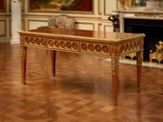 Center Table with Marquetry of Trelliswork and Quatrefoils