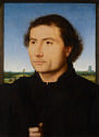 Oil painting of a man wearing black