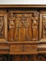 Carved wood panel on center of Dressoir with Harpy Supports, Terms, and Strapwork Reliefs