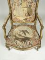 One Armchair, view of tapestry seat: Part of a Set of Two Canapés, Eight Armchairs and a Fire S…