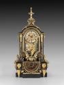 Front view of Barometer Clock with Boulle marquetry consisting of inlaid tortoiseshell, pewter,…