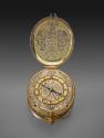 Image taken from above of the silver gilt pendant clock