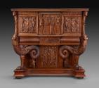 Dressoir with Harpy Supports, Terms, and Strapwork Reliefs